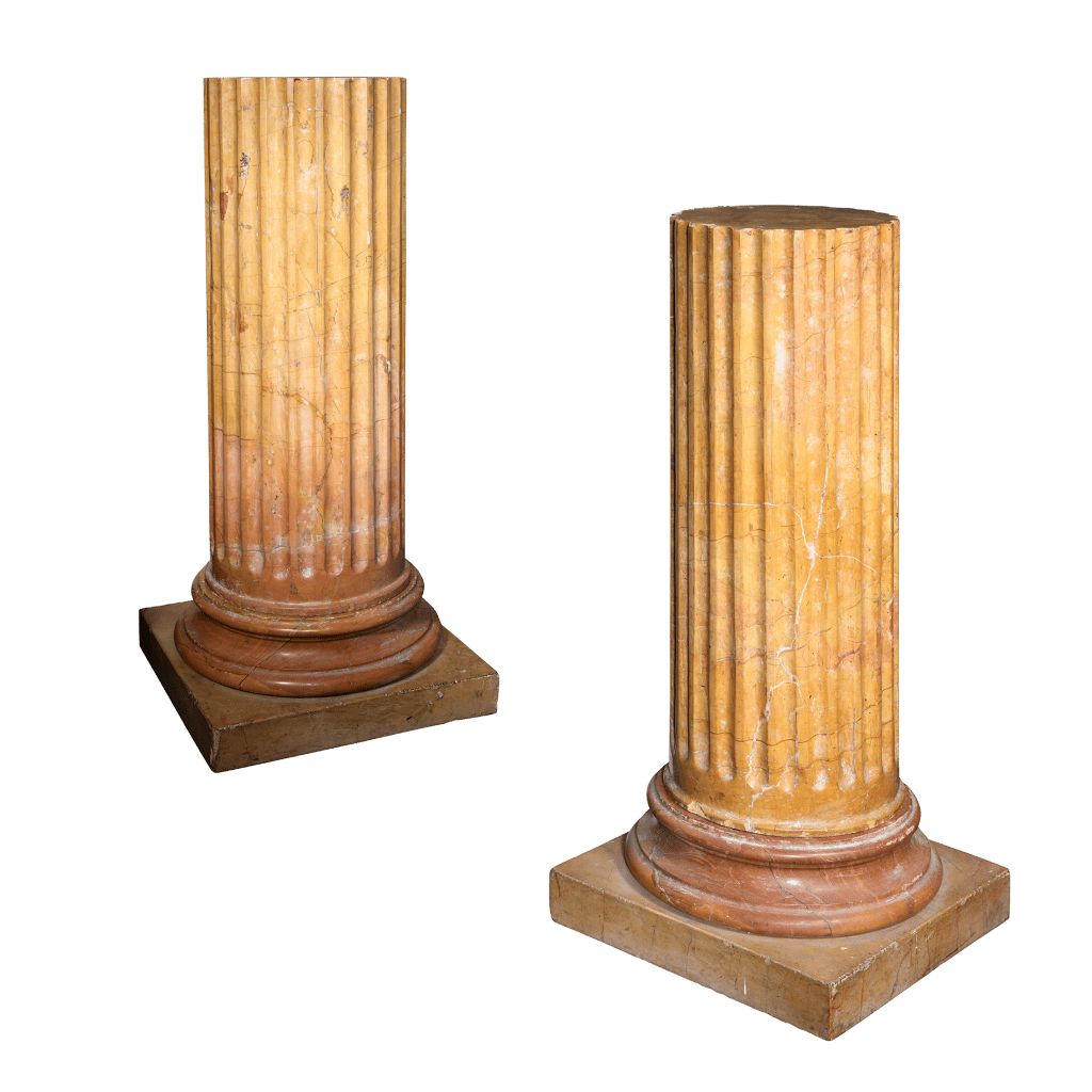 Pair of Siena Marble Pedestals 