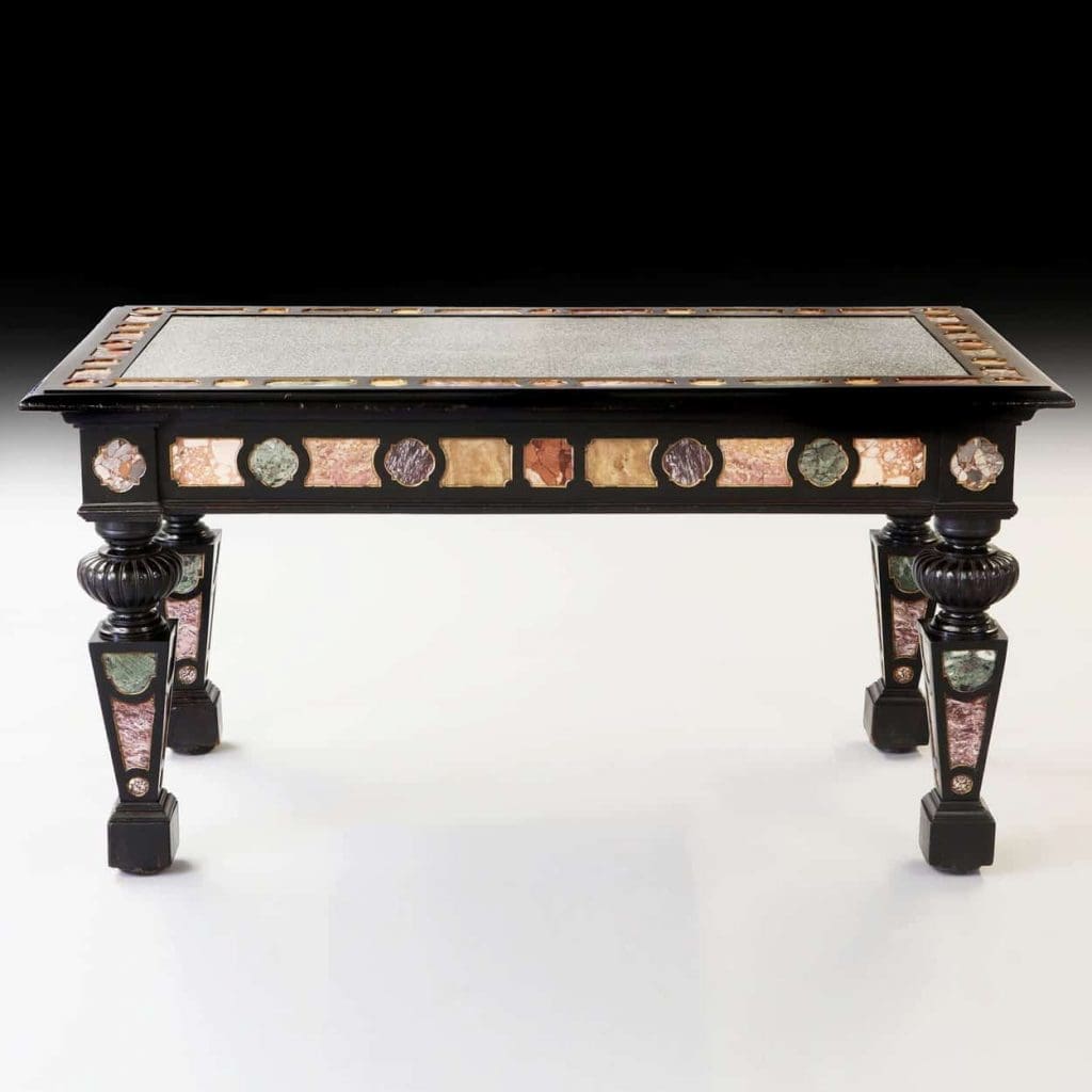 important and truly unique 19th Century Florentine marble centre table
