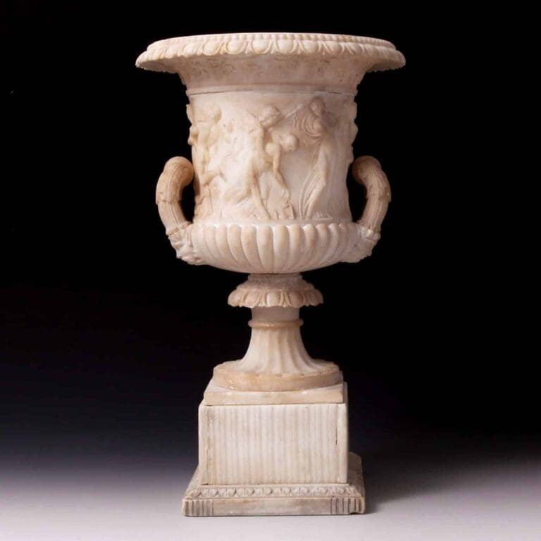 Alabaster Grand Tour Borghese Vase After the Antique