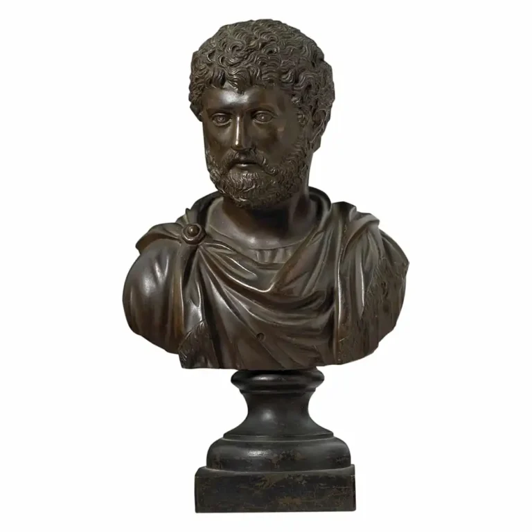 Late 18th Century Grand Tour Bronze Bust of Hadrian