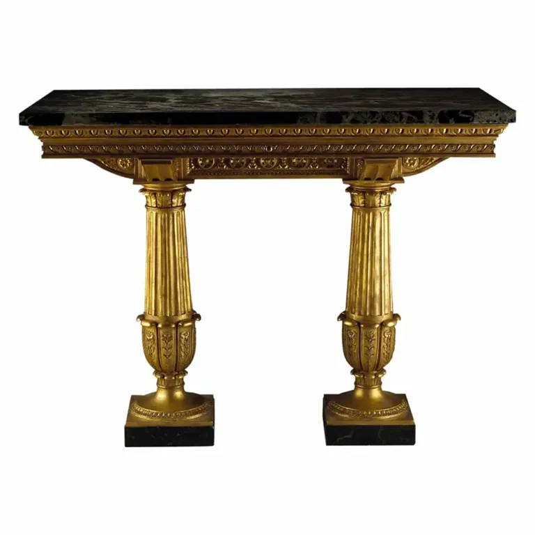 Genoese Giltwood Console Table Attributed to Leopoldo Pollack