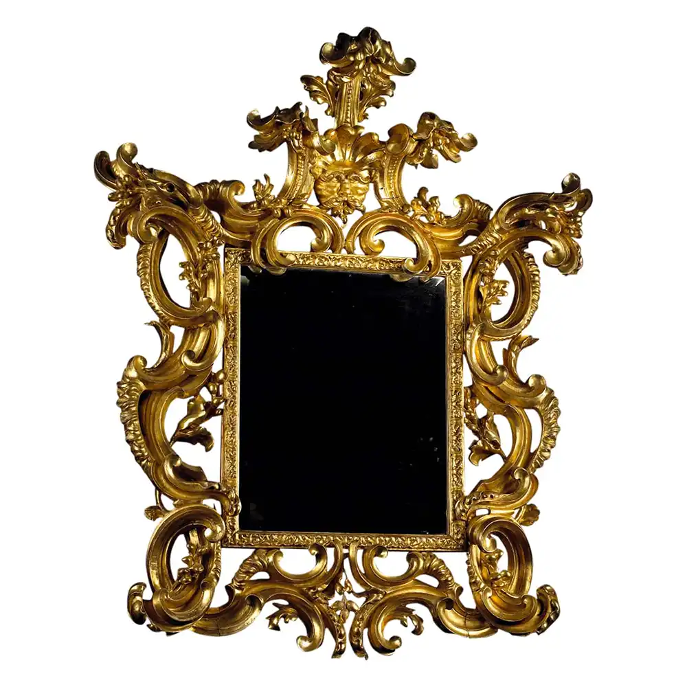 Stunning 17th Century Central Italian Baroque Giltwood Mirror